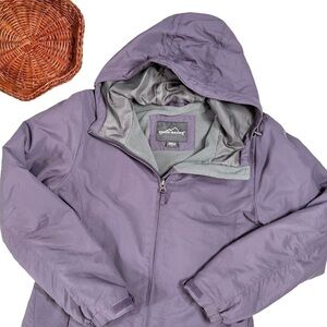Vintage Eddie Bauer Thermal Insulated Purple Heavy Fleece Lined Winter Coat M